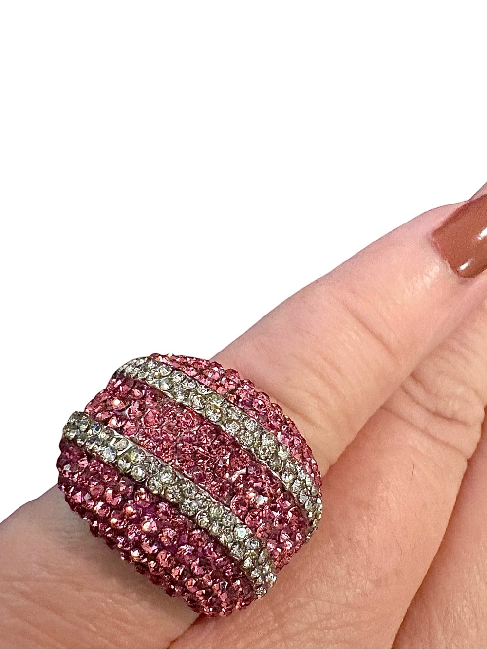 Pink Crystal Dome Ring - SZ 6.5